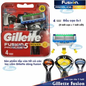 Hộp 4 lưỡi dao cạo râu Gillette Fusion5 Proglide Power (đầu cạo 5+1)